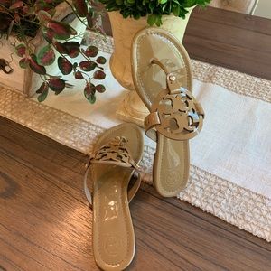 Tory Burch Miller Sand Patent Leather Sandals